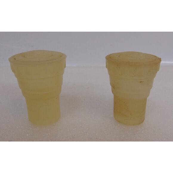 2 Vintage Clear Glass Anchor Hocking Olive Oil and Vinegar Cruets Stoppers 6" - Picture 9 of 10